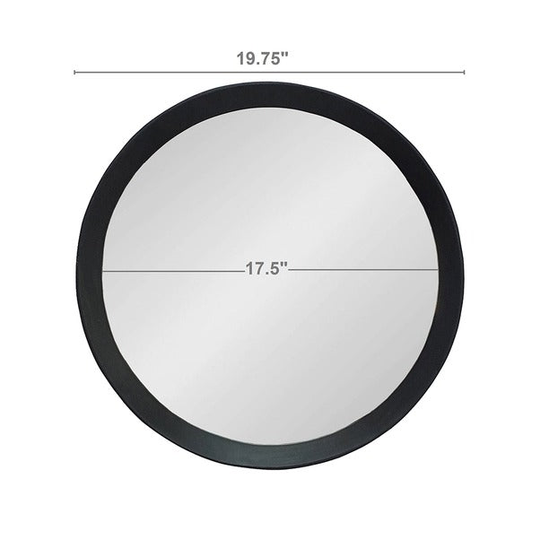 D20x1.5" Transitional Decor Style Mango Wood Wall Mirror