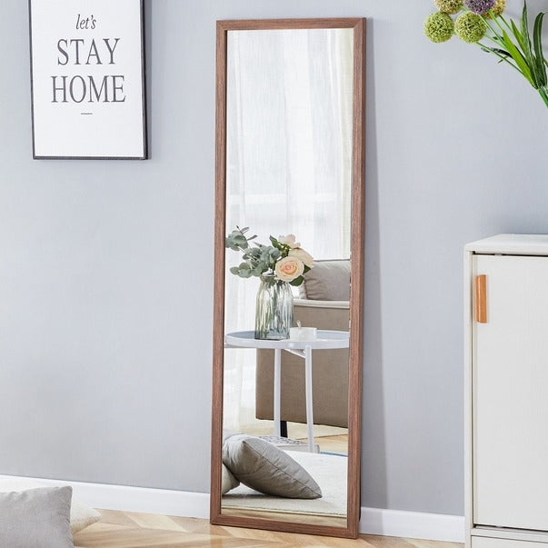 Thickened Border Wood Grain Full-Length Dressing Mirror
