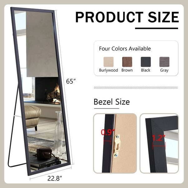 Solid Wood Full Body Mirror with Bold Frame