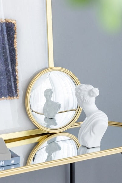 D11" Gold Round Mirror Circle Mirror with Iron Frame