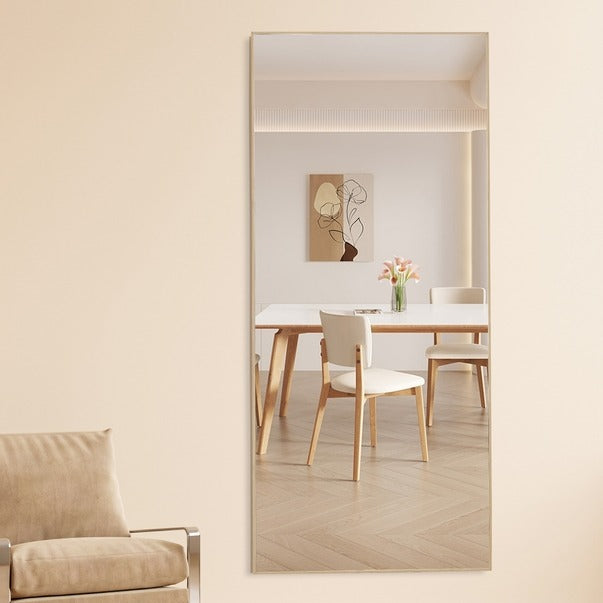 Solid Wood Frame Long Dressing Mirror - Bedroom & Store