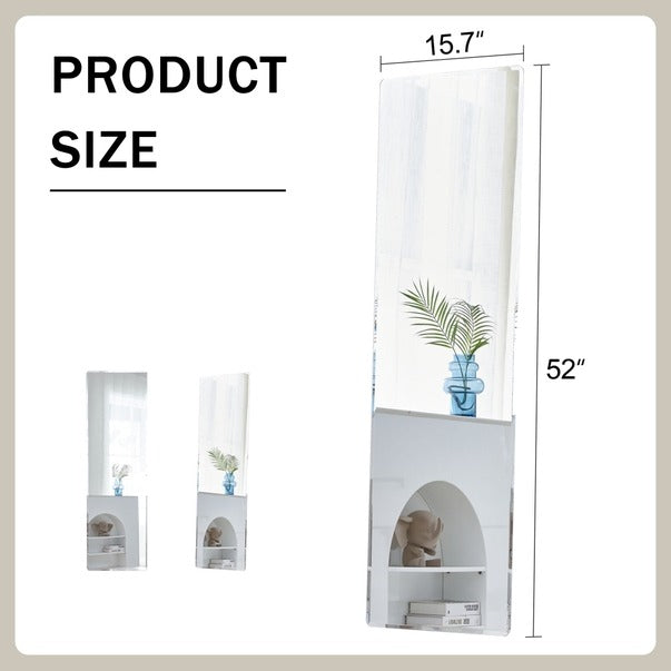 Silver Aluminum Full Body Floor Standing Mirror