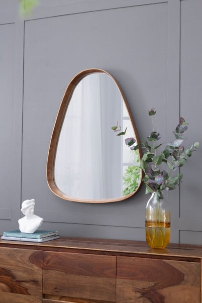 30"x38" Irrgeular Mirror with Wood Frame, Wall Mirror For Li