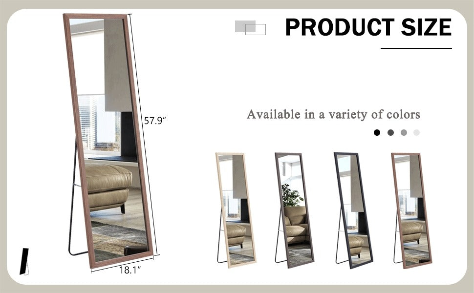 Thickened Border Wood Grain Full-Length Dressing Mirror