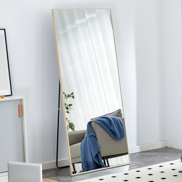 Solid Wood Frame Long Dressing Mirror - Bedroom & Store