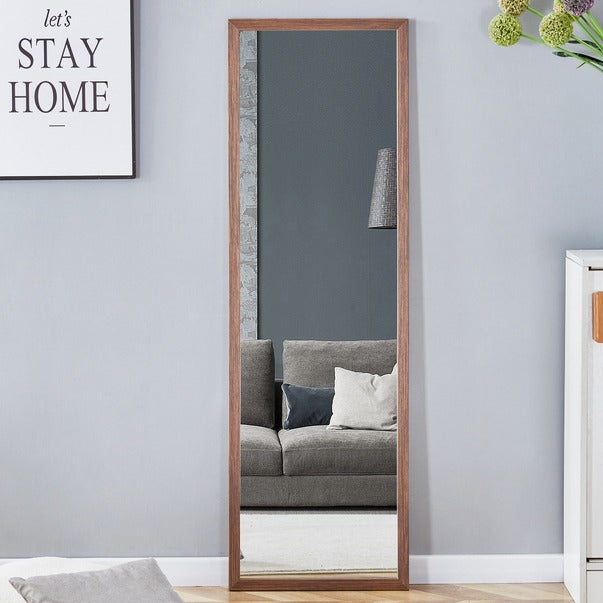 Thickened Border Wood Grain Full-Length Dressing Mirror