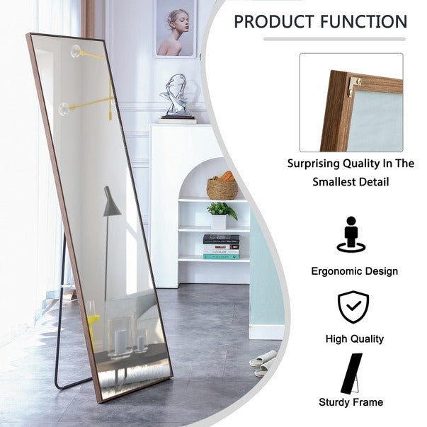 Solid Wood Full-Length Dressing Mirror For Bedroom & Store
