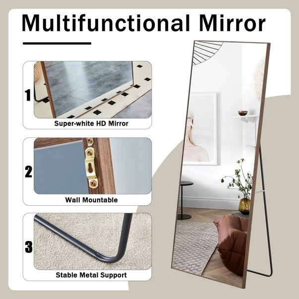 Solid Wood Frame Long Dressing Mirror - Bedroom & Store