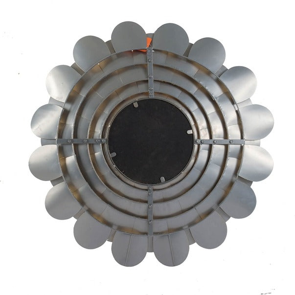 D31.5x3" Gold Mirrored Floral Wall Decor, Wall Mirror