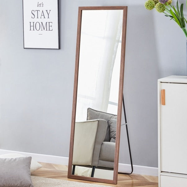 Thickened Border Wood Grain Full-Length Dressing Mirror