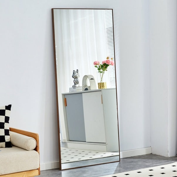 Solid Wood Frame Long Dressing Mirror - Bedroom & Store