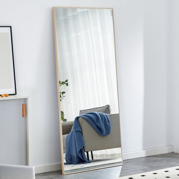 Solid Wood Frame Long Dressing Mirror - Bedroom & Store
