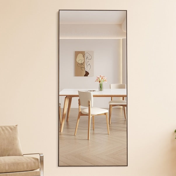 Solid Wood Frame Long Dressing Mirror - Bedroom & Store