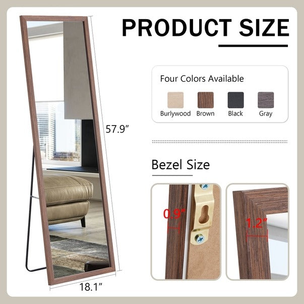Thickened Border Wood Grain Full-Length Dressing Mirror