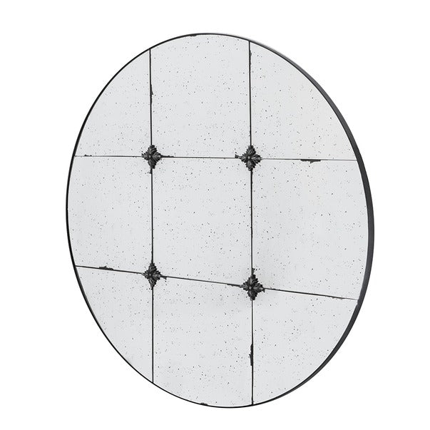 D36" Traditional Decor Style Round Antique Glass Wall Mirror