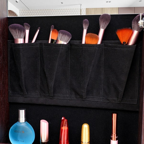 Brown Frameless Hanging Storage Mirror, Led Lighting