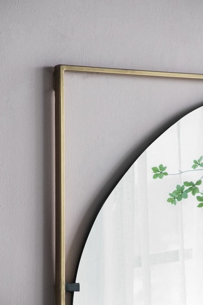 32x1x32" Poppy Mirror with Gold Metal Frame Contemporary