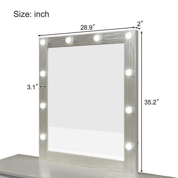 Champagne Silver Mirror with Led Lights