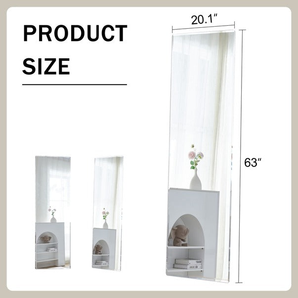 Fourth Gen Silver Aluminum Full Body Floor Standing Mirror