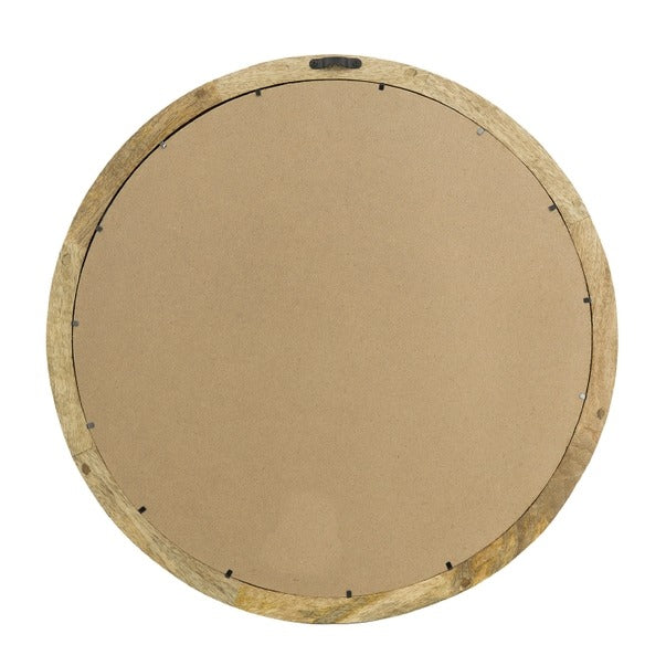 D20x1.5" Transitional Decor Style Mango Wood Wall Mirror