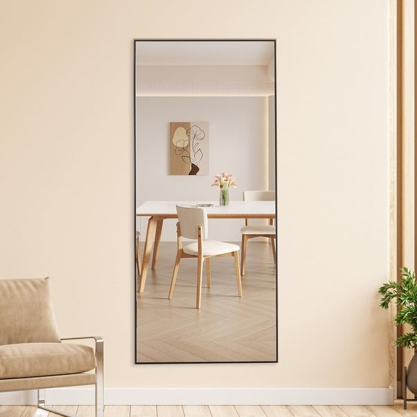 Solid Wood Full-Length Dressing Mirror Floor & Wall Mount