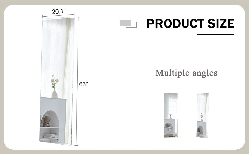 Fourth Gen Silver Aluminum Full Body Floor Standing Mirror