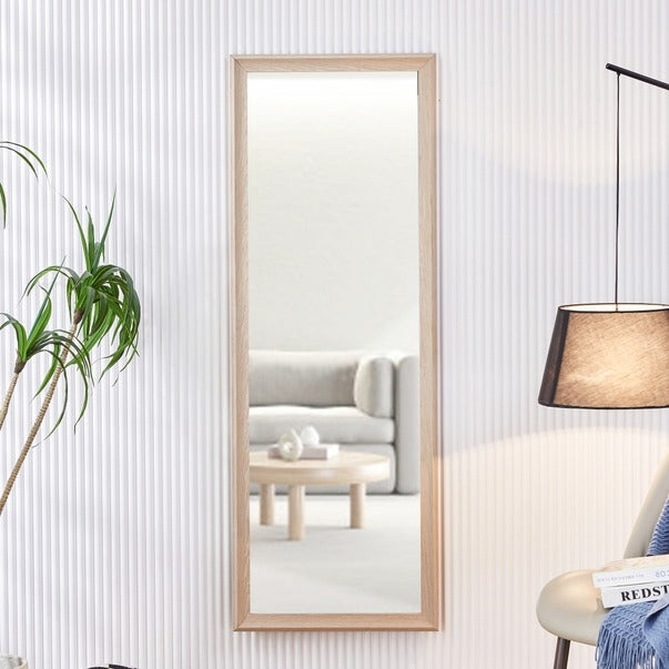 Third Gen Light Oak Wood Full-Length Floor Standing Mirror