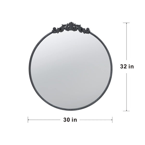 30" X 32" Classic Design Mirror with Round Shape and Baroque