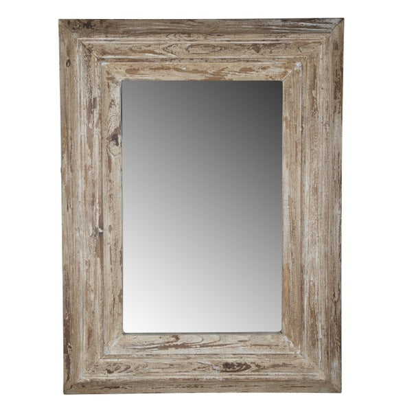 30x2x39" Rectangle Wall Accent Mirror with Distressed