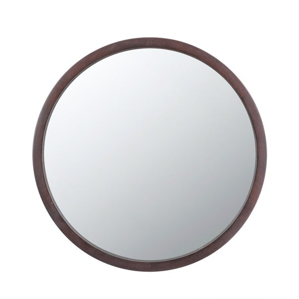 20" X 20" Circle Wall Mirror with Wooden Frame