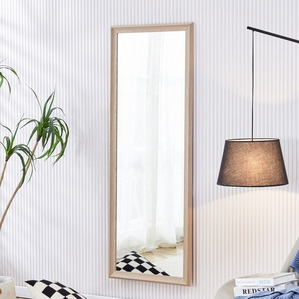 Third Gen Light Oak Wood Full-Length Floor Standing Mirror