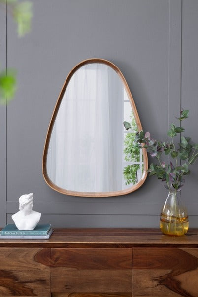 30"x38" Irrgeular Mirror with Wood Frame, Wall Mirror For Li