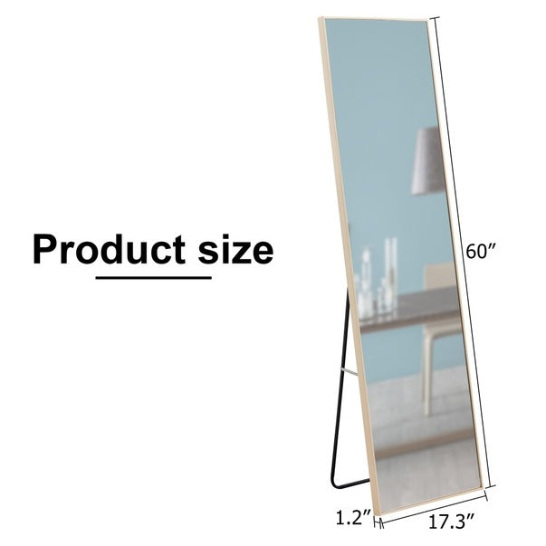 3rd Gen Light Oak Wood Full-Length Floor Mirror