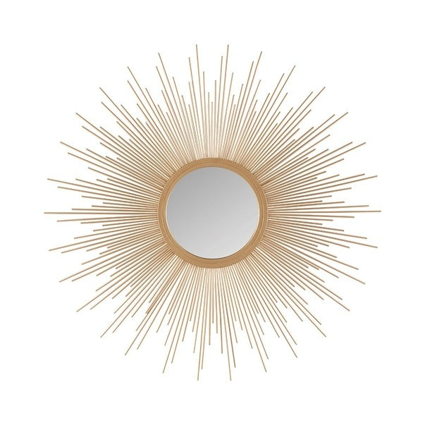 Sunburst Metal Wall Accent Mirror, Gold