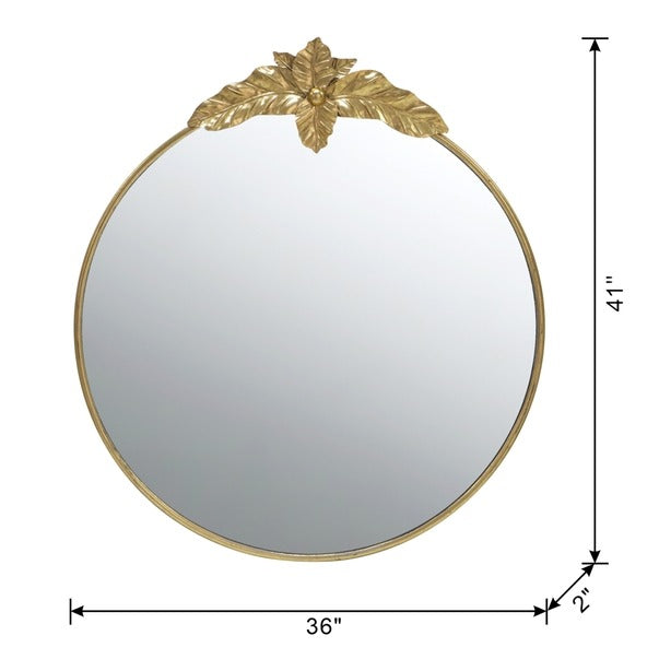 36" X 41" Large Round Wall Mirror with Gold Metal Frame