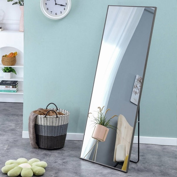 3rd Gen Grey Solid Wood Full-Length Dressing Mirror