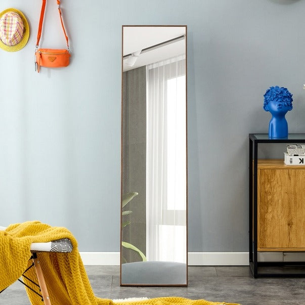 3rd Gen Brown Solid Wood Frame Full-Length Dressing Mirror