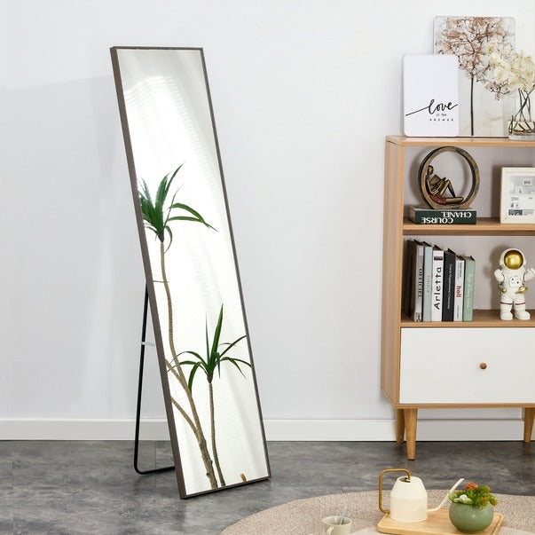 3rd Gen Gray Solid Wood Full-Length Dressing Mirror 58"x15