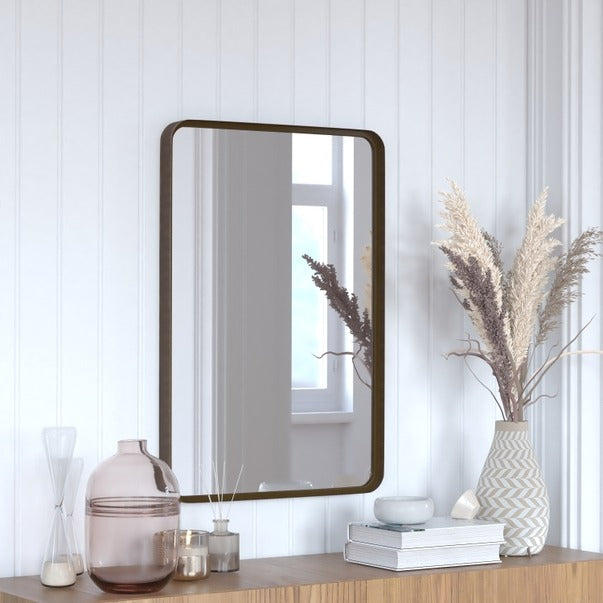 Hbcy Bronze 20" X 30" Rectangle Metal Frame Wall Mirror