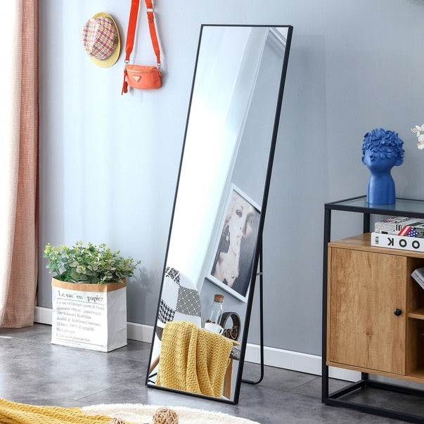 3rd Gen Black Solid Wood Full Length Dressing Mirror 60"x17