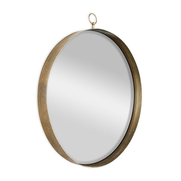 30"x34" Gold Round Mirror, Circle Mirror with Iron Frame For