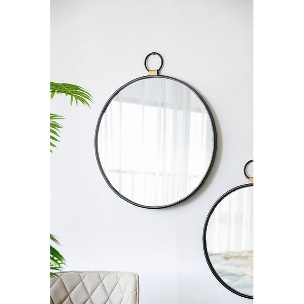 24"x27"Wall Mirror with Black Frame Contemporary Minimalist