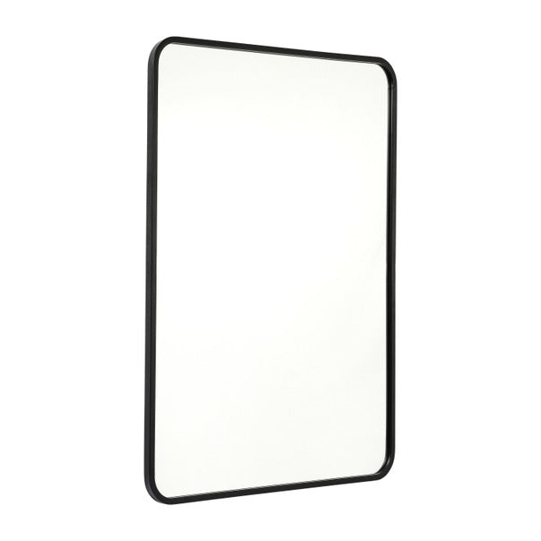 24x36 Matte Black Metal Frame Accent Wall Mirror