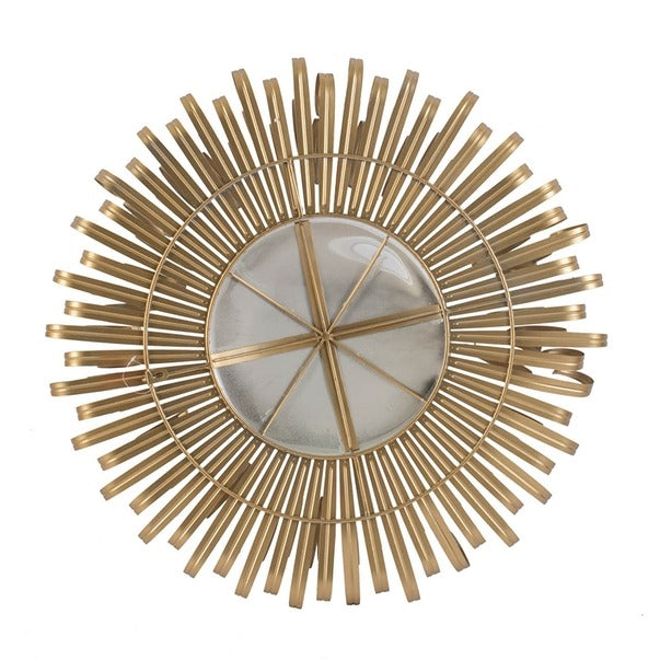 27" in Sunburst Design Wall Mirror Decorative Golden Finish