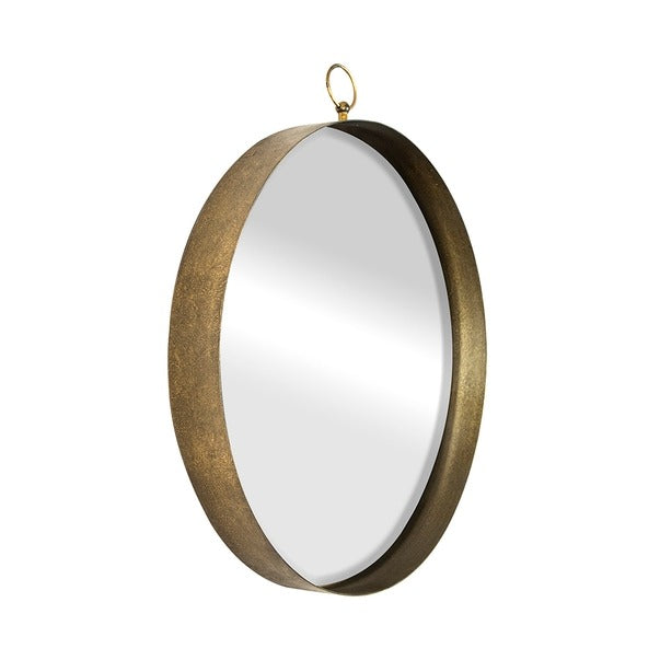 24"x28" Gold Round Mirror, Circle Mirror with Iron Frame For