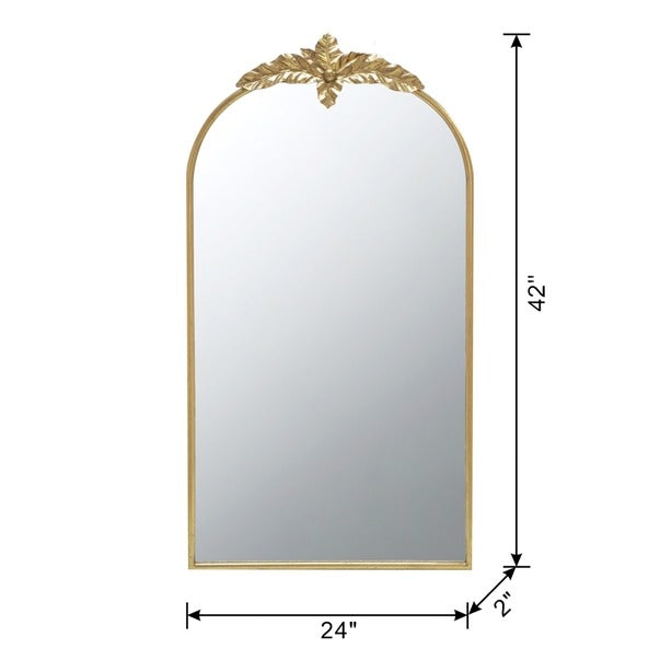 24" X 42" Arched Wall Mirror with Gold Metal Frame