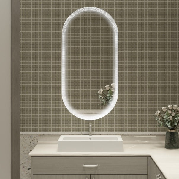 18x35 Inch Oval Dimmable Led Mirror