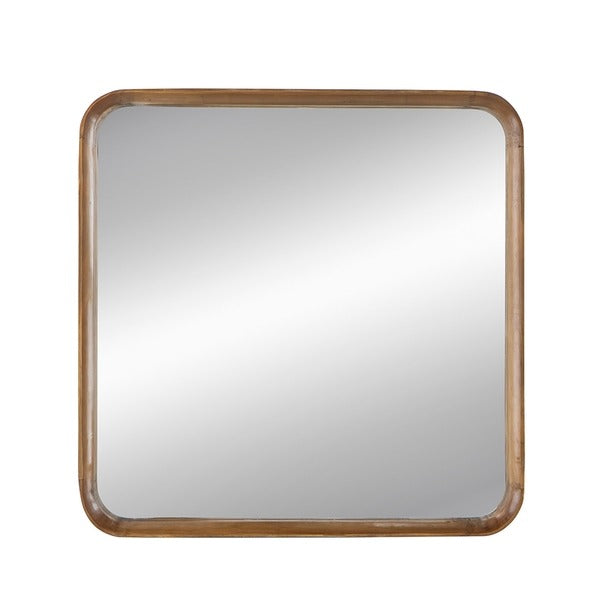 32"x32" Square Mirror with Wood Frame Wall Mirror