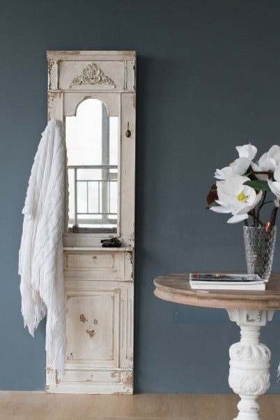 Classic Vintage Antique White Wall Mirror, French Country