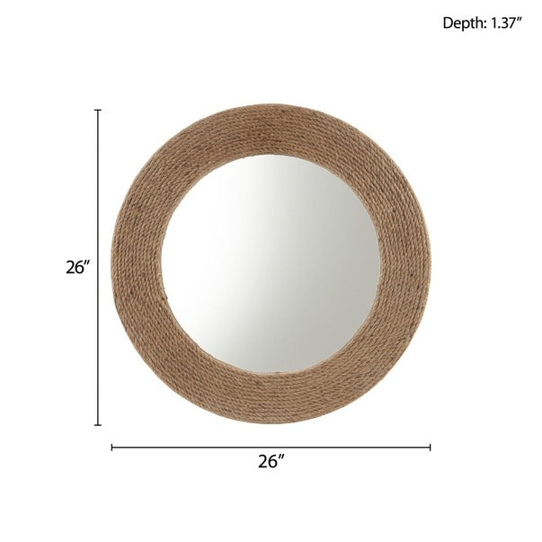 Natural Jute Rustic Round Wall Mirror